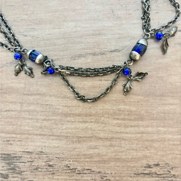 Vintage Blue and Silver Necklace - Picture 5 of 5